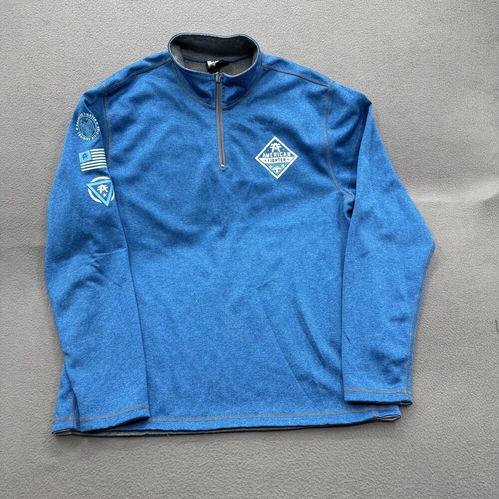 American Fighter Sweater Mens Large Blue Quarter Zip Training Division‎ Pullover